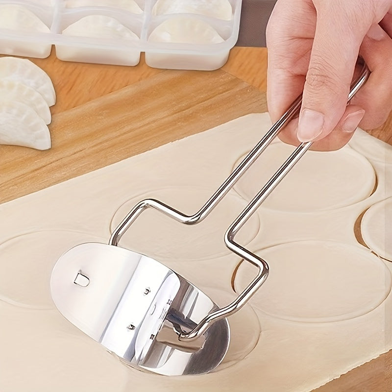 Stainless Steel Dumpling Maker Set with Dough Roller and Cutter for Home Kitchen