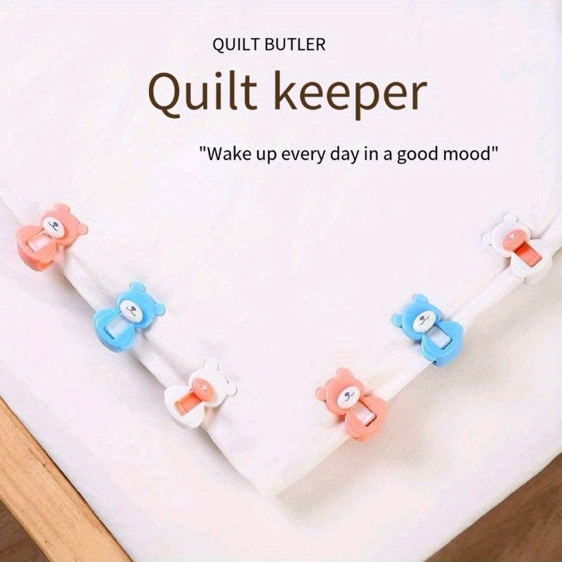 Blue Non-Slip Blanket Clips for Bedding, Quilt Holders, Easy Installation