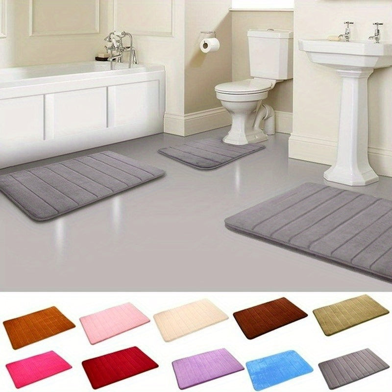 Grey Memory Foam Bath Mat for Kids Non-Slip Absorbent Fast-Drying