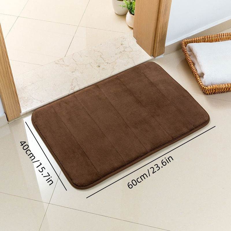 Grey Memory Foam Bath Mat for Kids Non-Slip Absorbent Fast-Drying