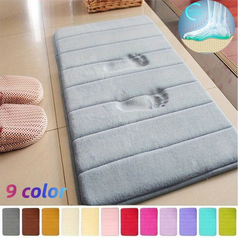 Grey Memory Foam Bath Mat for Kids Non-Slip Absorbent Fast-Drying