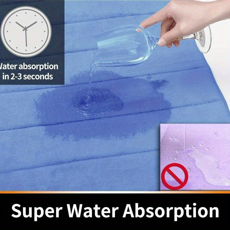 Grey Memory Foam Bath Mat for Kids Non-Slip Absorbent Fast-Drying