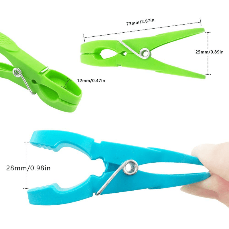 24 dona og'ir yuk uchun rang-barang plastmassa mato kliplar, sprengli, kir yuvishda foydalanish uchun