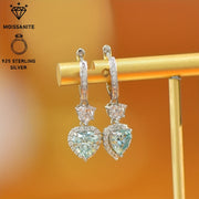 Ajoyib yurak shaklidagi 1 karat ko'k moissanit bilaguzuklari 925 sterling kumushda - Ideal 14-fevral sovg'asi, nozik inlay, mos juftlik, retro nafislik, murakkab dizayn