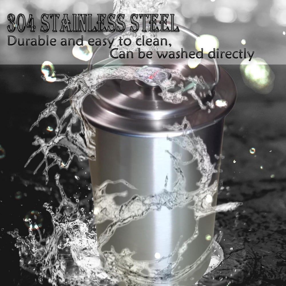 304 Stainless Steel Meat Pressing Barrel with Thermometer and Snap-On Lid