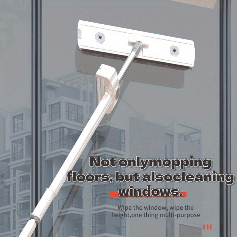 2-in-1 Flat Mop Set with Telescopic Handle Microfiber Pads and Bucket