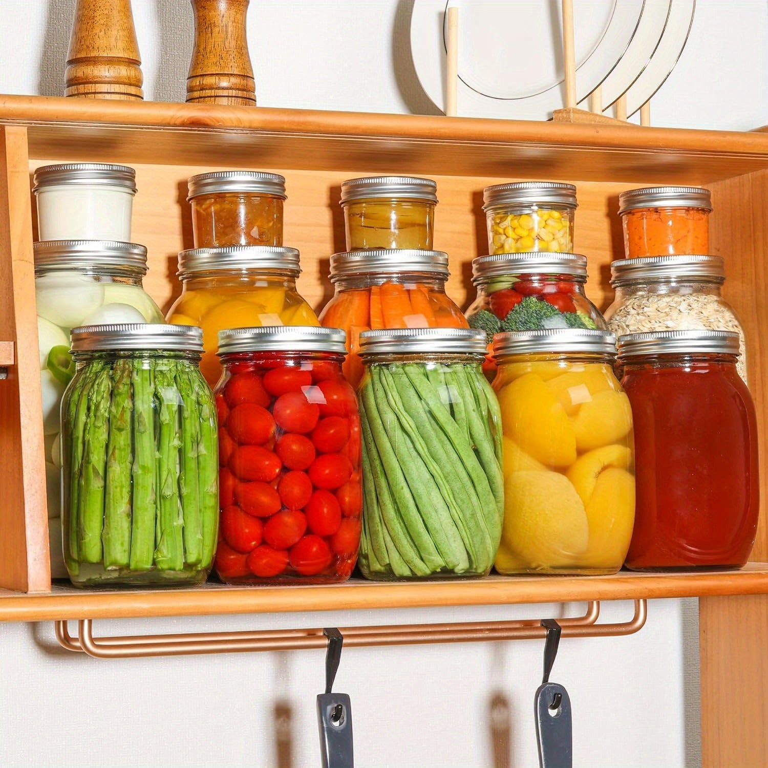 8 Pack 32oz Wide Mouth Mason Jars BPA-Free Glass Canning Jars with Airtight Lids