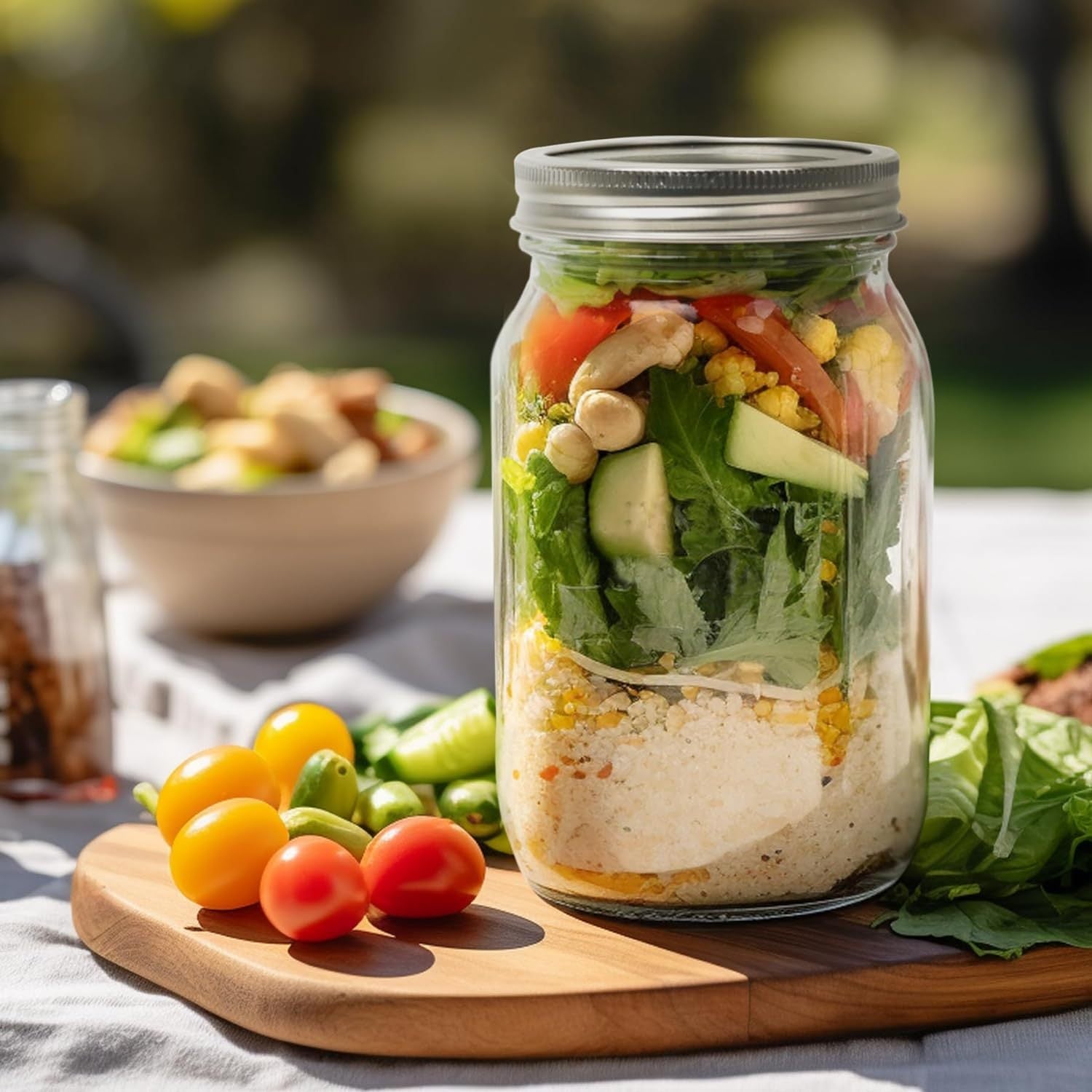 8 Pack 32oz Wide Mouth Mason Jars BPA-Free Glass Canning Jars with Airtight Lids