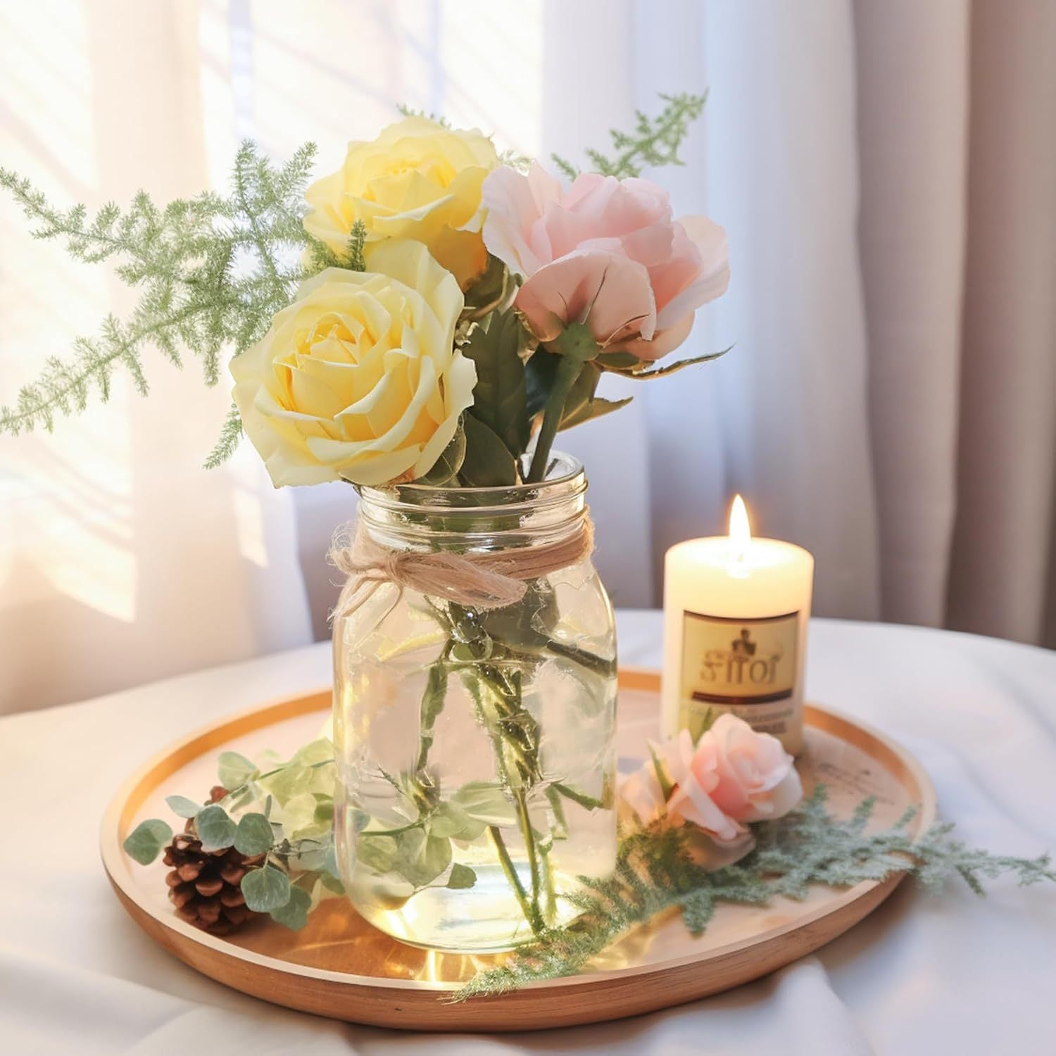 8 Pack 32oz Wide Mouth Mason Jars BPA-Free Glass Canning Jars with Airtight Lids