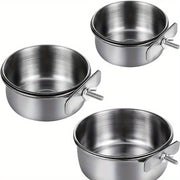 Stainless Steel Reptile Feeding Dish with Clamp Holder for Water and Food