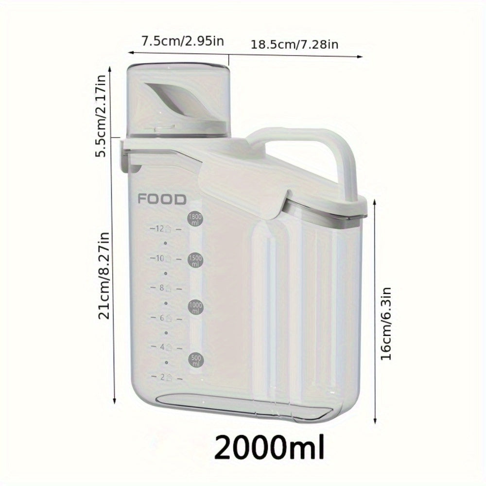 Pet Food Storage Container 2000ml 2800ml Airtight Dry Food Bin with Scale and Handle