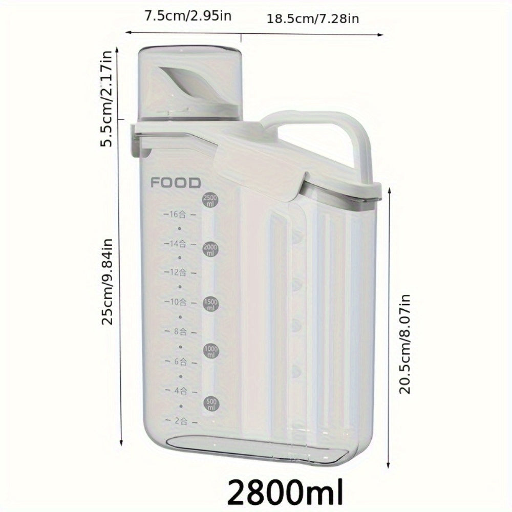 Pet Food Storage Container 2000ml 2800ml Airtight Dry Food Bin with Scale and Handle