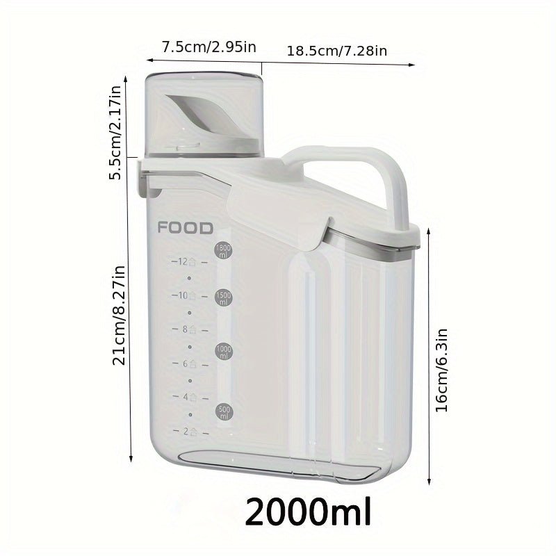 Pet Food Storage Container 2000ml 2800ml Airtight Dry Food Bin with Scale and Handle