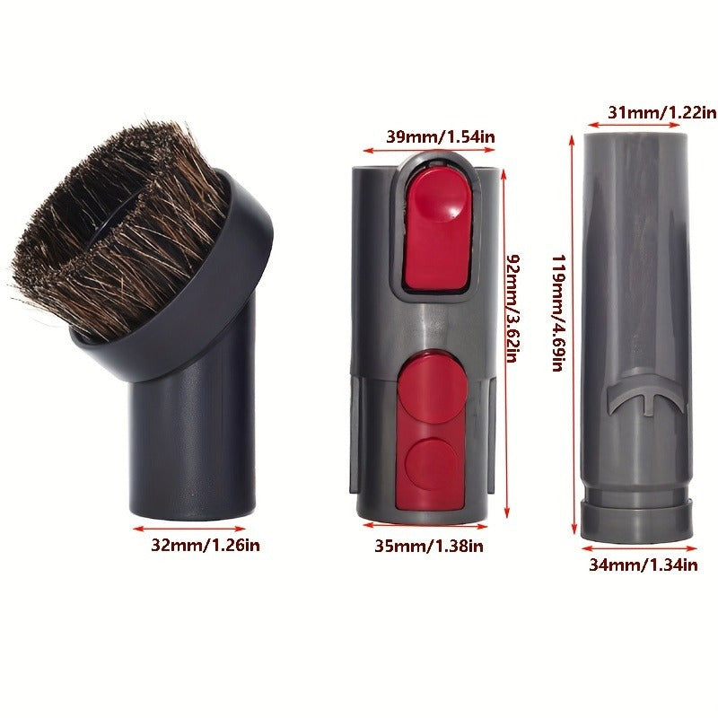 Uy, avtomobil, ofis uchun 4 ta bo'lakli vakuum aksessuarlar to'plami, cho'tka va adapter bilan