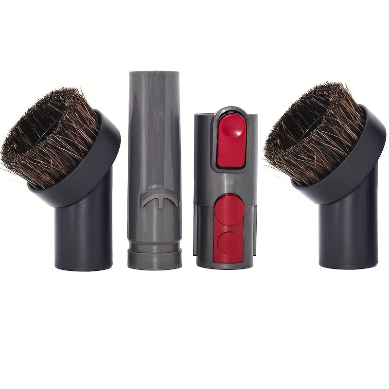 Uy, avtomobil, ofis uchun 4 ta bo'lakli vakuum aksessuarlar to'plami, cho'tka va adapter bilan