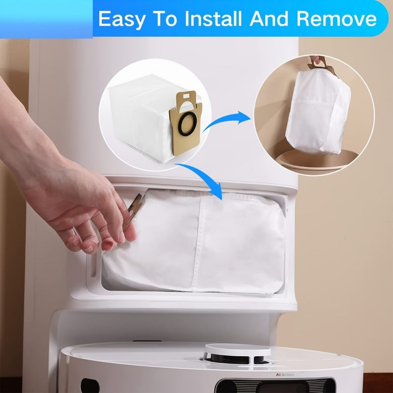 10-Pack Reusable Cloth Vacuum Dust Bags for Robot Vacuum Floor Attachments