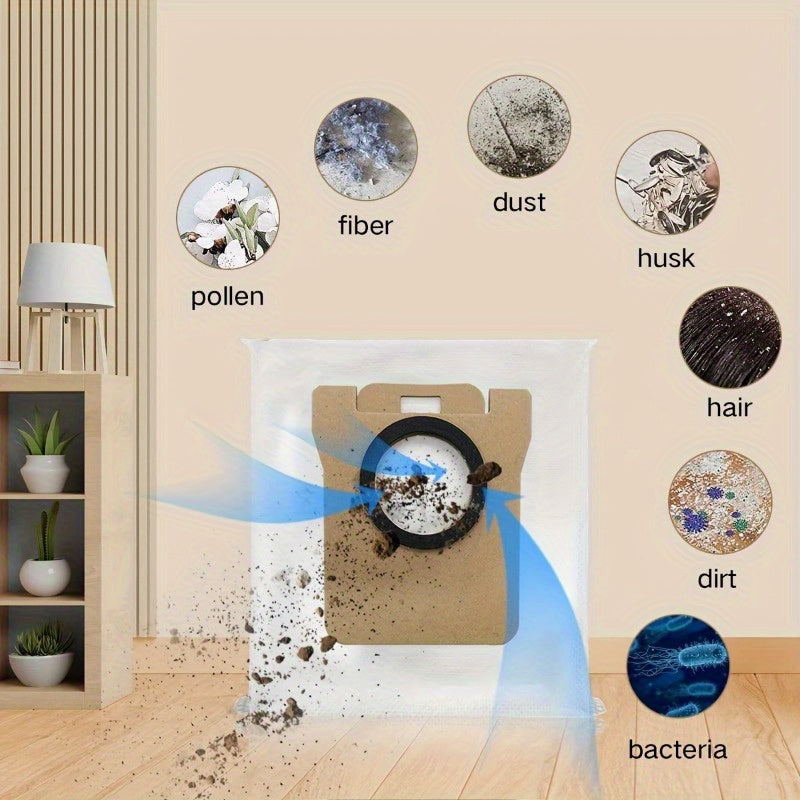 10-Pack Reusable Cloth Vacuum Dust Bags for Robot Vacuum Floor Attachments