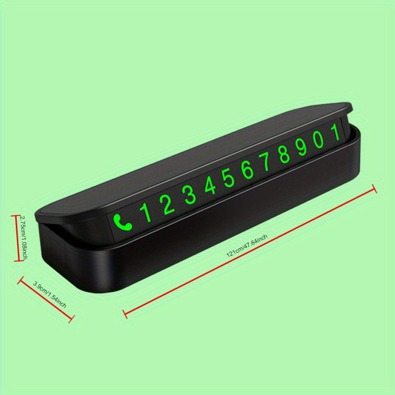 Glow-in-the-Dark Magnetic Parking Sign with Concealed Numbers for Cars Indoor Outdoor Use
