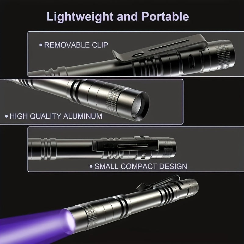 395nm UV Flashlight LED Black Light Pen for Invisible Ink Detection Money Scorpion Pet Urine Inspection