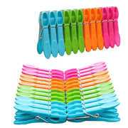 Heavy Duty Plastic Clothespins 24-Pack Laundry Clips for Air-Drying Clothes