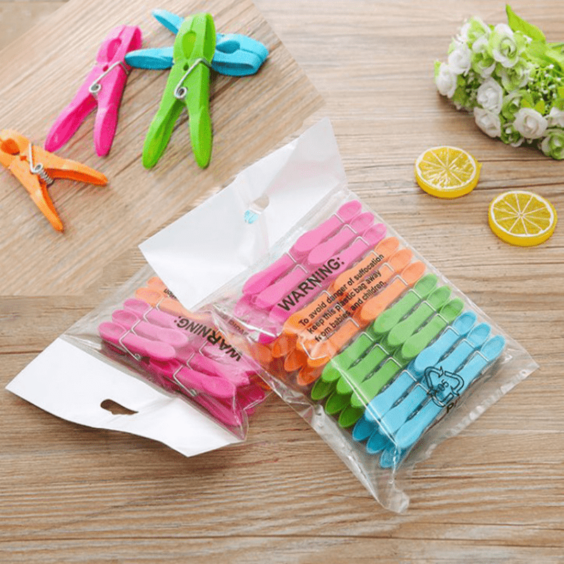 Heavy Duty Plastic Clothespins 24-Pack Laundry Clips for Air-Drying Clothes