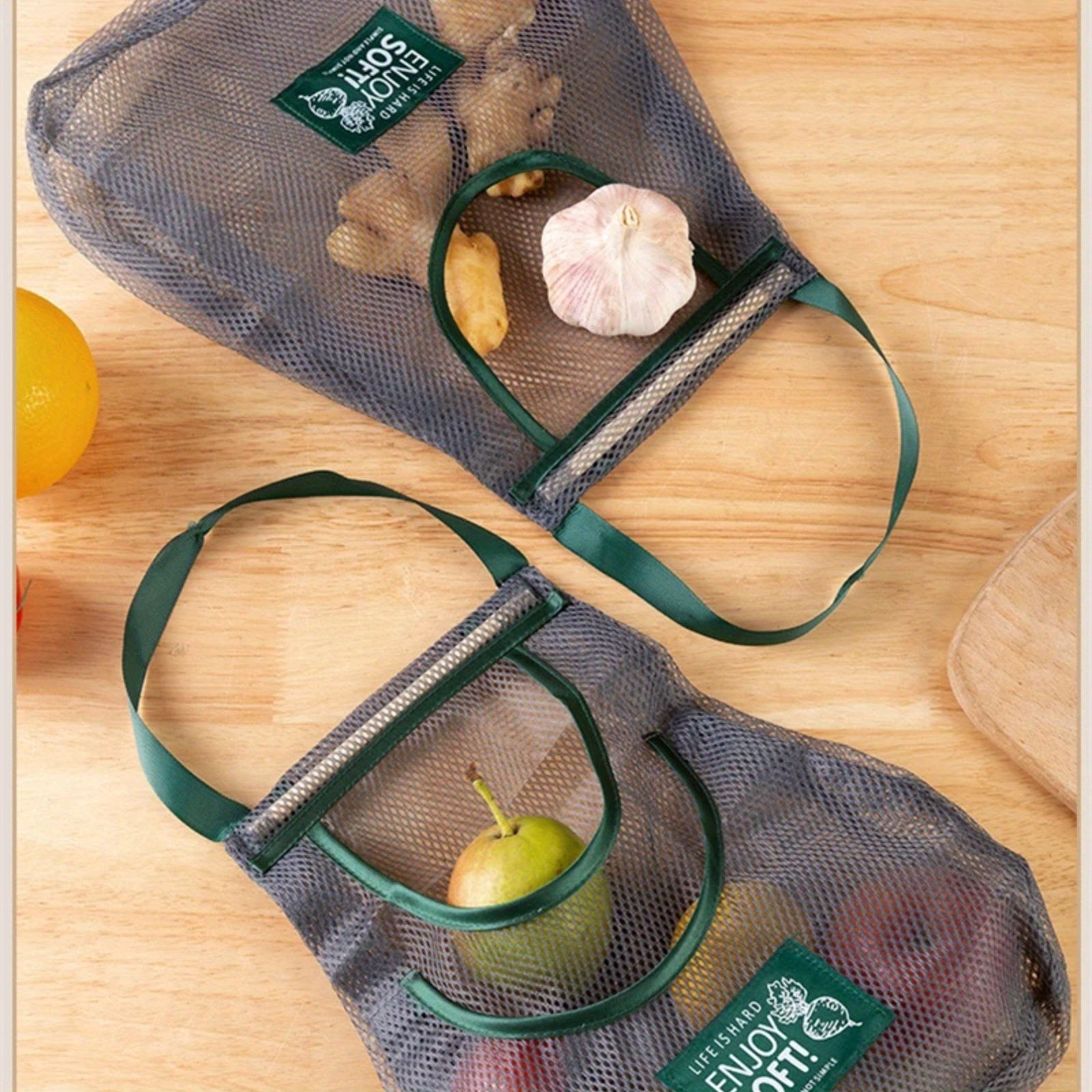 Extra Large Mesh Kitchen Storage Bag Durable Plastic Organizer for Fruits Vegetables Pantry