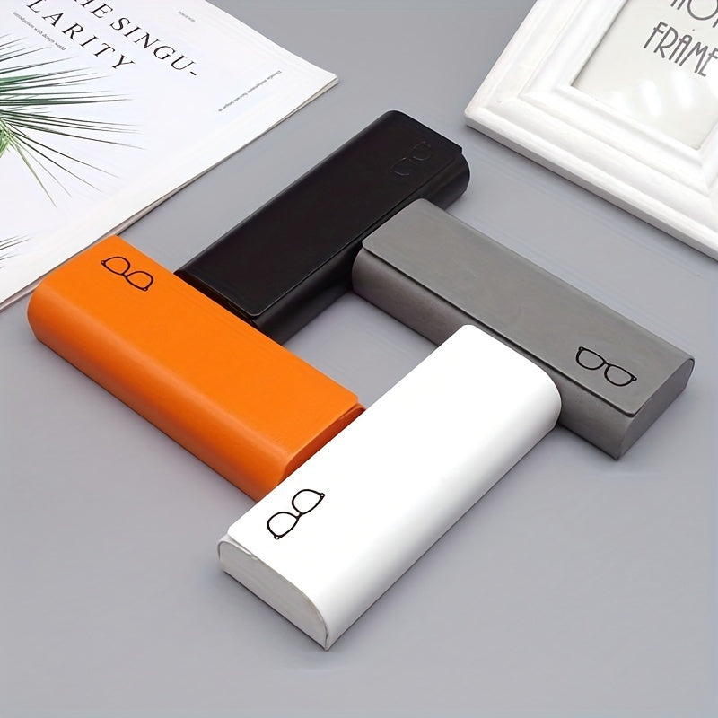 Solid Color Myopia Eyeglass Case Hard Shell Shockproof Magnetic Closure