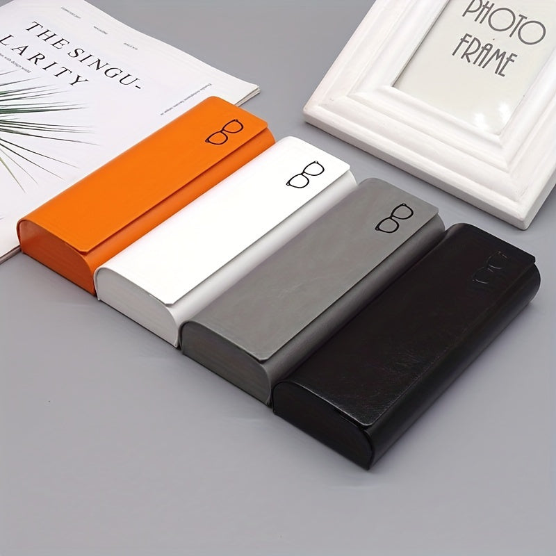 Solid Color Myopia Eyeglass Case Hard Shell Shockproof Magnetic Closure