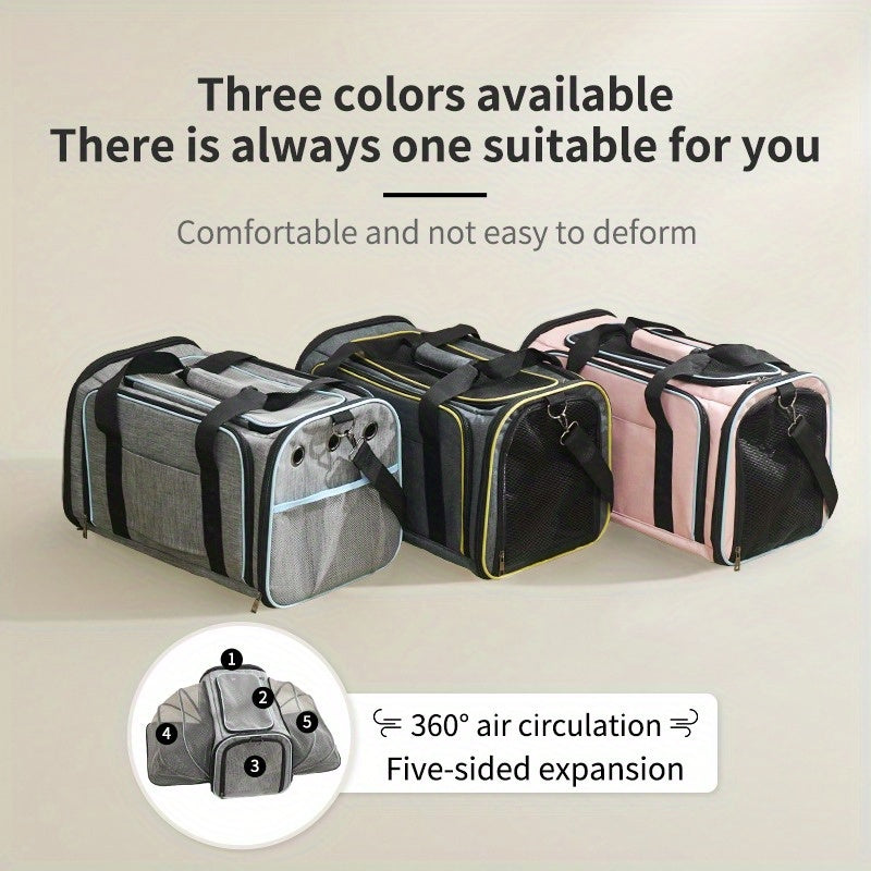Прочный полиэстеровый переноска для питомцев с безопасной молнией, одобренная авиакомпаниями, мягкая сумка для кошек и собак