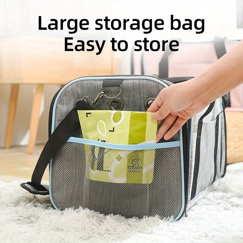 Прочный полиэстеровый переноска для питомцев с безопасной молнией, одобренная авиакомпаниями, мягкая сумка для кошек и собак