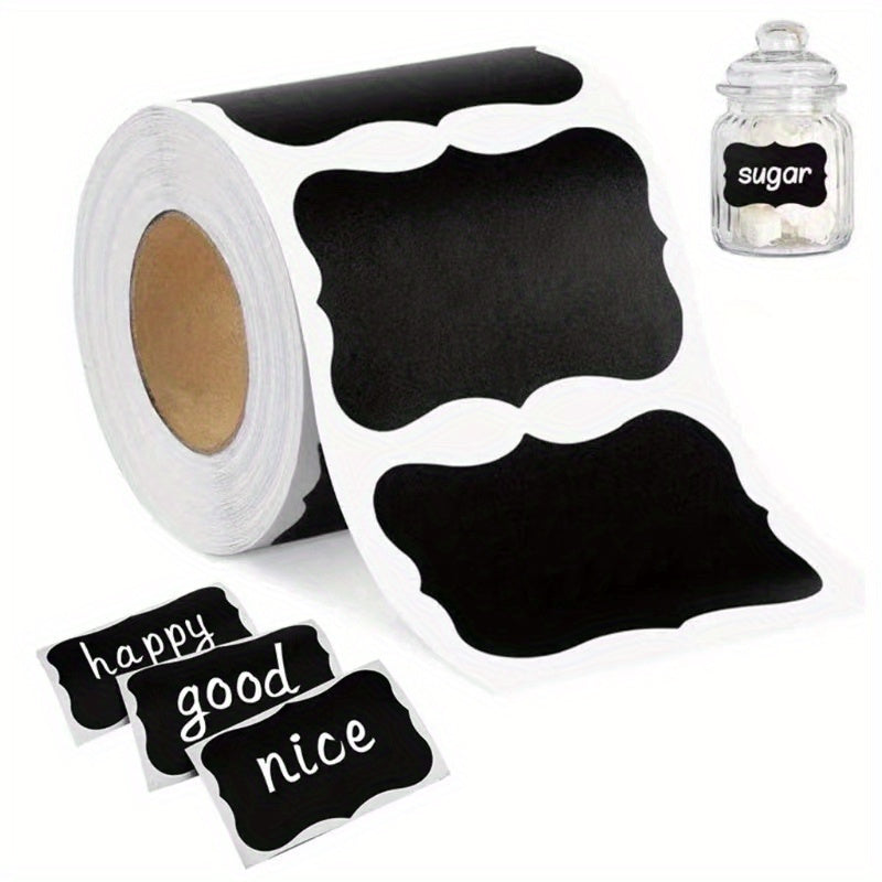 120 PVC Chalkboard Labels with Markers Reusable Black White Stickers for Organizing