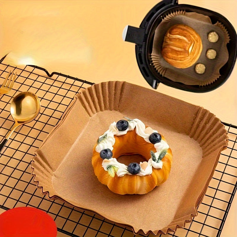 Disposable Square Air Fryer Liners 50/100pcs Non-Stick Heat-Resistant Baking and Cooking