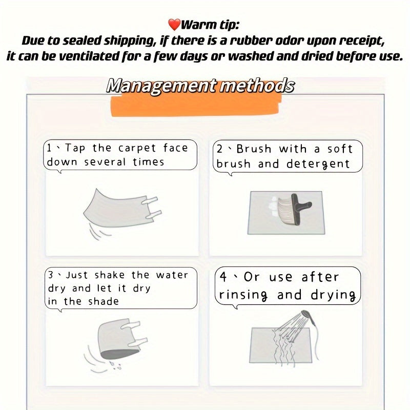 Diatomaceous Earth Bath Mat Non-Slip Absorbent Fast-Drying Shower Tub Patio