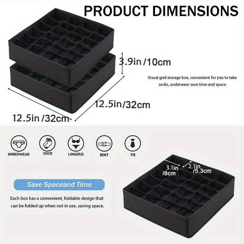 Organizador de cajones de tela plegable para calcetines, ropa interior, corbatas y almacenamiento en armario