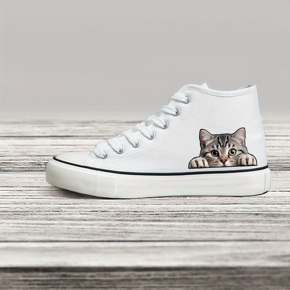 Women's Black White Casual Sneakers Skateboard Shoes Lace-Up 2D Print