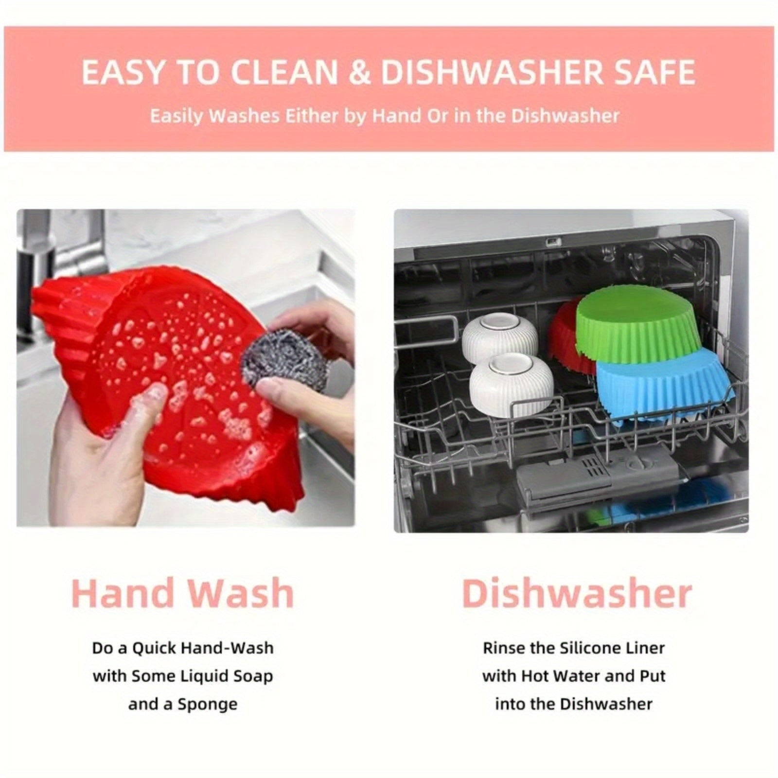 Oshxona aksessuarlari: 19.0 sm kvadrat silikon pishirish idishlari havo fritözlari uchun, qayta ishlatiladigan, BPA-siz, idish-tovoq yuvish mashinasi va pechda xavfsiz