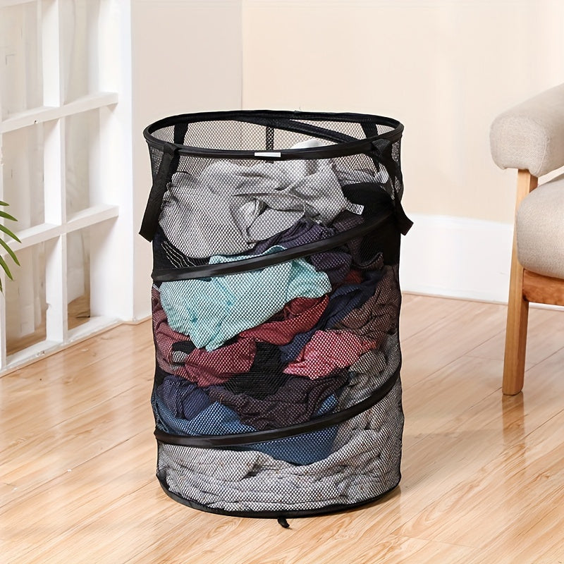 Collapsible Laundry Basket with Large Capacity Mesh Portable Organizer