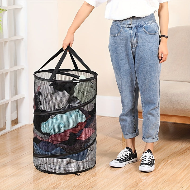 Collapsible Laundry Basket with Large Capacity Mesh Portable Organizer