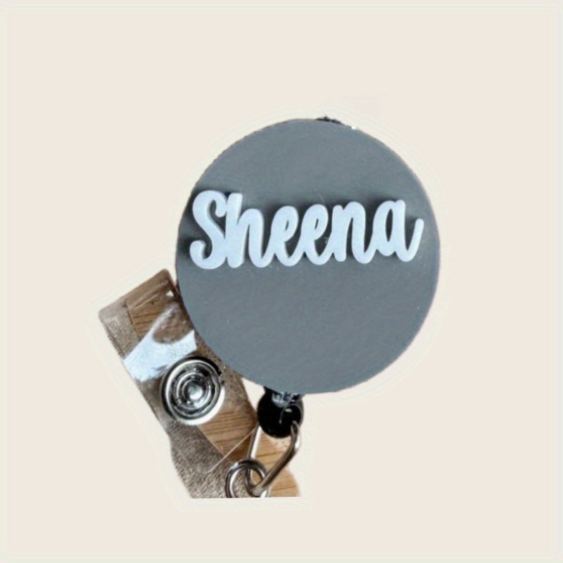 Personalized Acrylic Nameplate Badge Reel Minimalist ID Holder for Jacket and Family