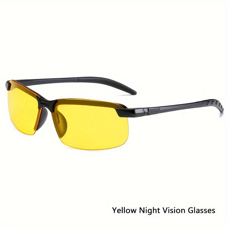 Unisex Night Vision Glasses for Driving Dual Lens PC Material No Diopter Yellow