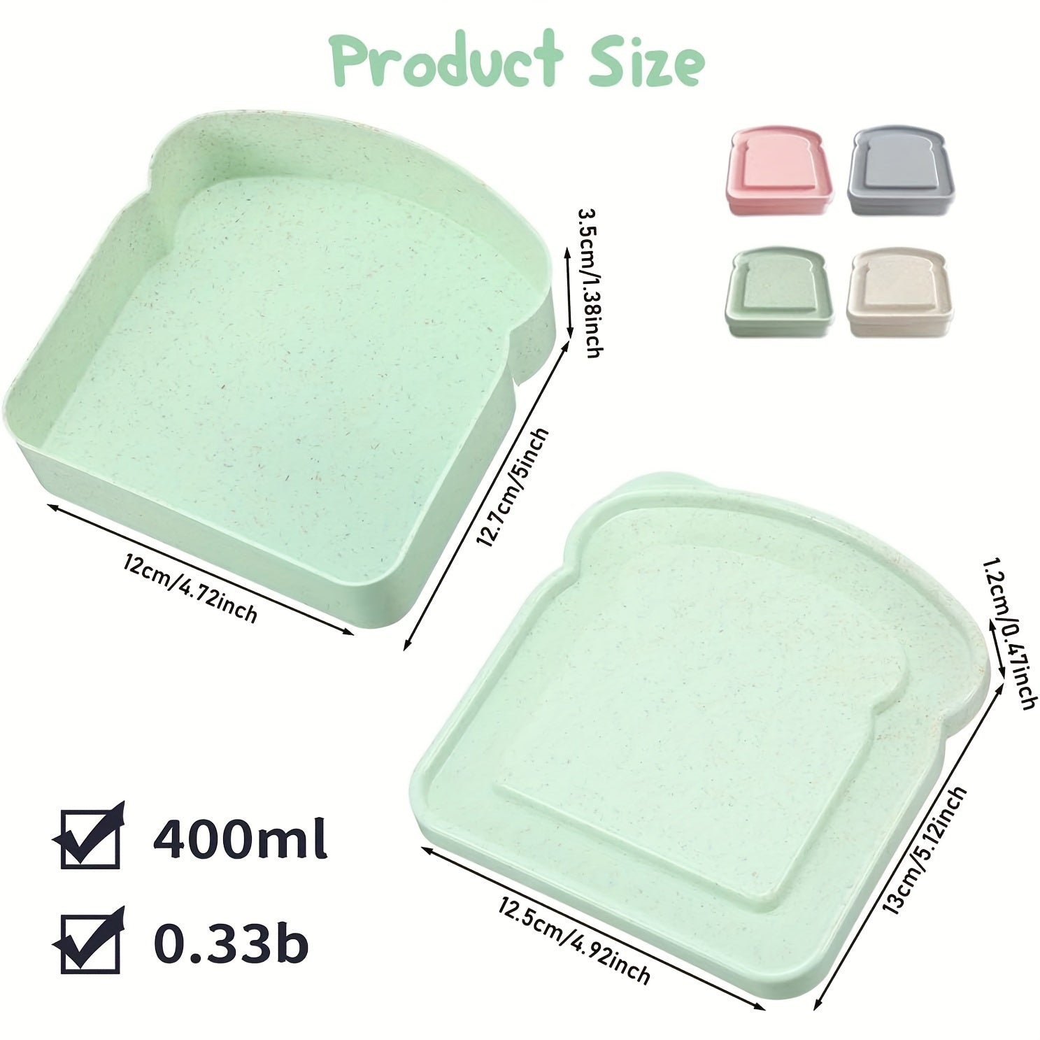 Noxush bo'lmagan, ekologik toza sendvich tutuvchilar, mikroto'lqinli pech va idishlarni yuvish uchun xavfsiz, oilalar va bolalar uchun mos