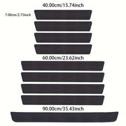 9pcs Carbon Fiber Vinyl Door Sill Protectors Scratch-Resistant Easy Install