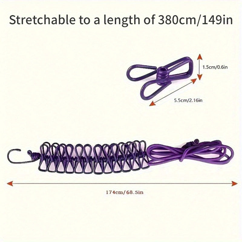 12 klipli kengaytiriladigan kiyim qurilmasi portativ tashqi ichki sayohat uchun rang variantlari