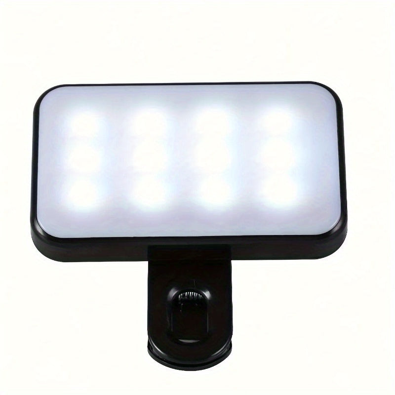 USB Rechargeable LED Selfie Light with Adjustable Brightness Clip-On for Phones and Computers