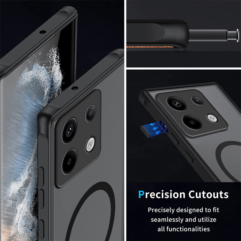 Matte Frosted Hard Phone Case for Xiaomi Poco and Mi Models Shockproof Magnetic Car Holder