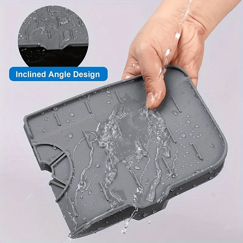 Mustahkam Silikon Kranchik Tomchilatgichi - Suvga chidamli, Oshxona va Hammom yuzalarida oson drenaj uchun burchakli