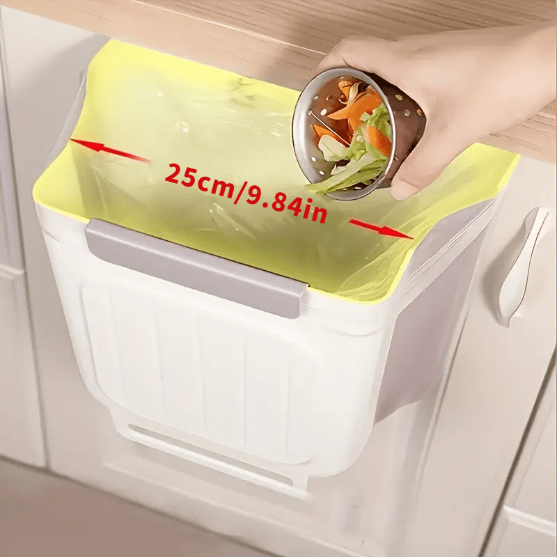 Large Folding Kitchen Trash Can with No-Bend Design and Colorful Accents
