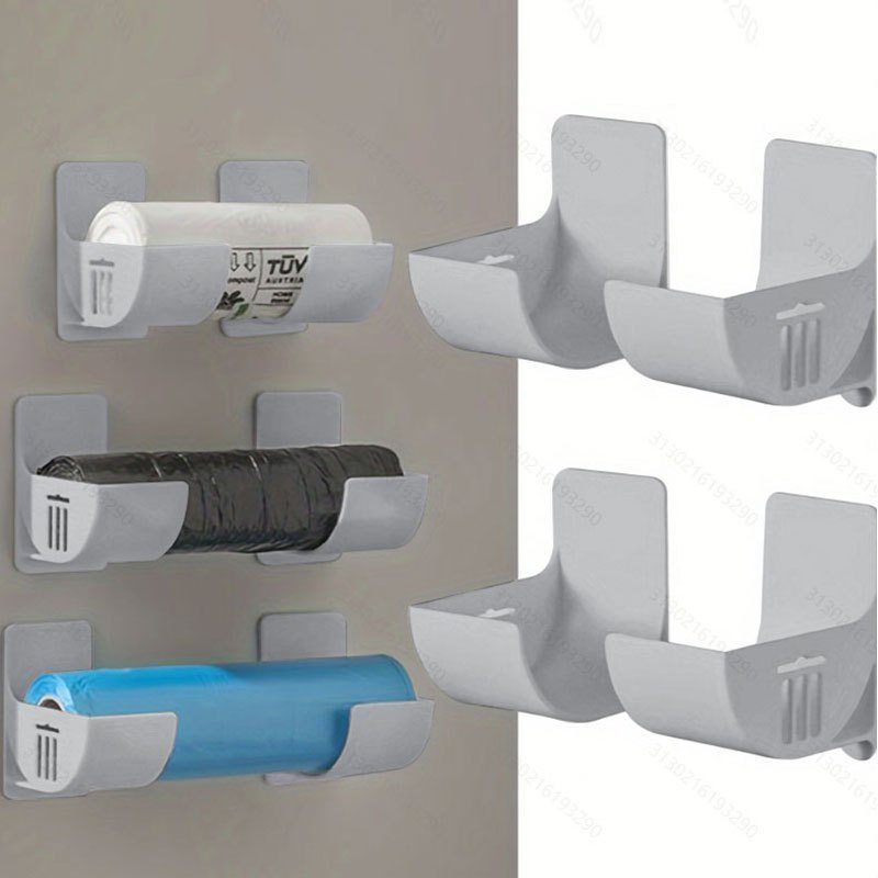 Four No-Drill Kitchen Storage Shelves for Trash Bags Towels and More