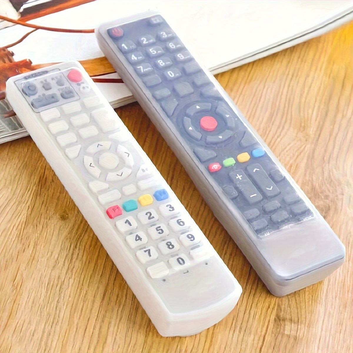 Cubierta de silicona para control remoto, a prueba de polvo y transparente para TV y aire acondicionado, tamaño pequeño y mediano