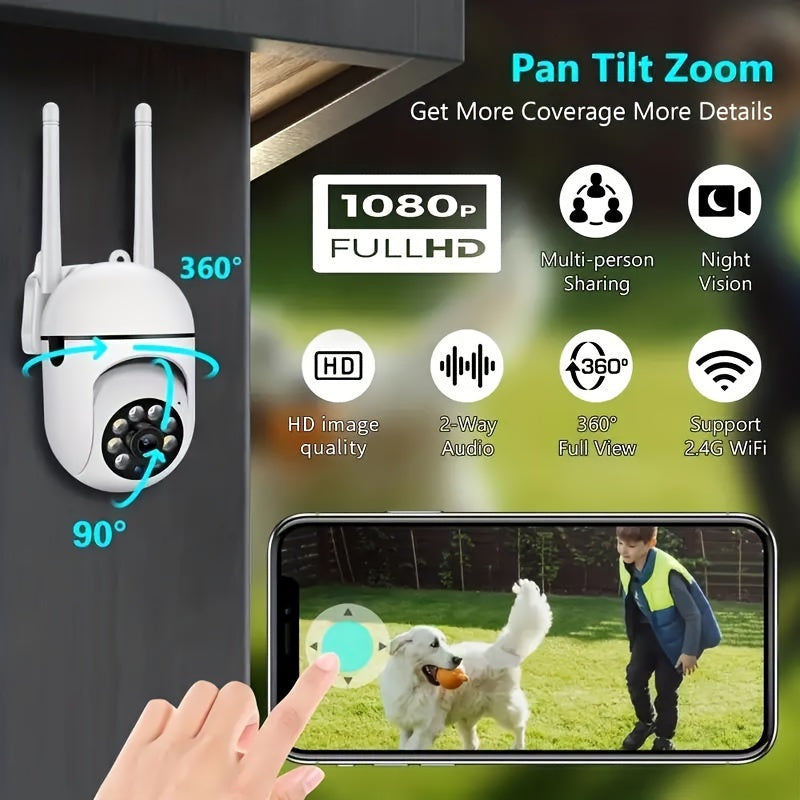 1080P HD WiFi Security Camera with 355° Pan-Tilt Night Vision Two-Way Audio USB Powered